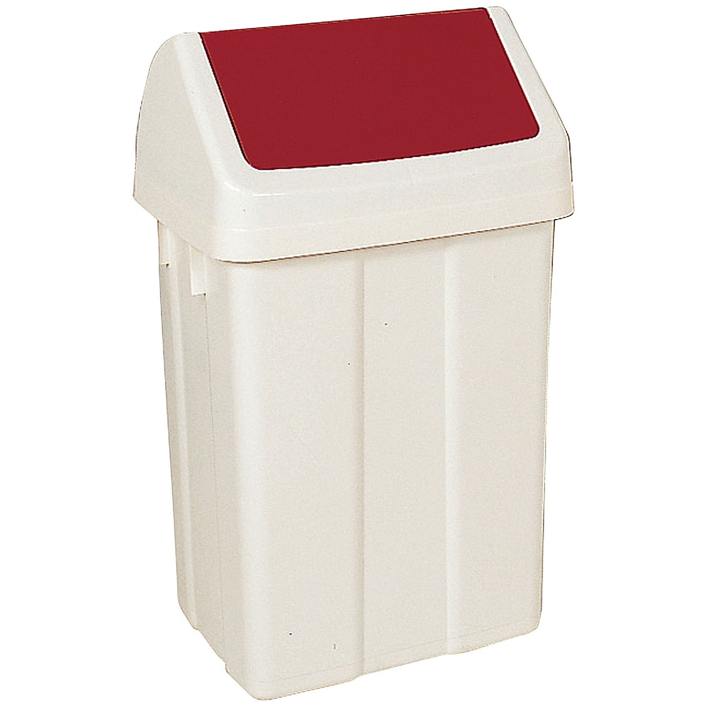 Plastic Swing Top Bin, 50 Litre, White/Green