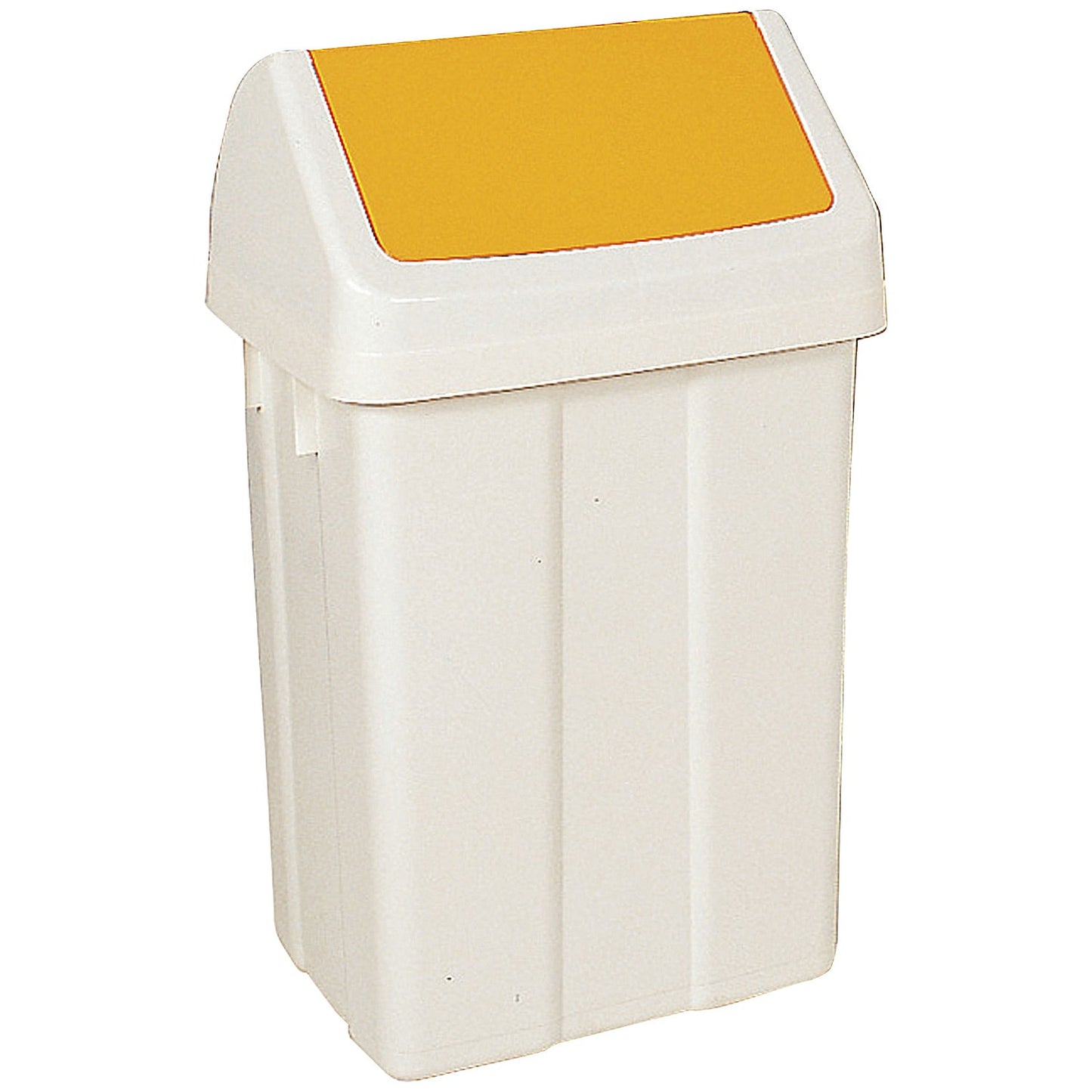 Plastic Swing Top Bin, 50 Litre, White/Green