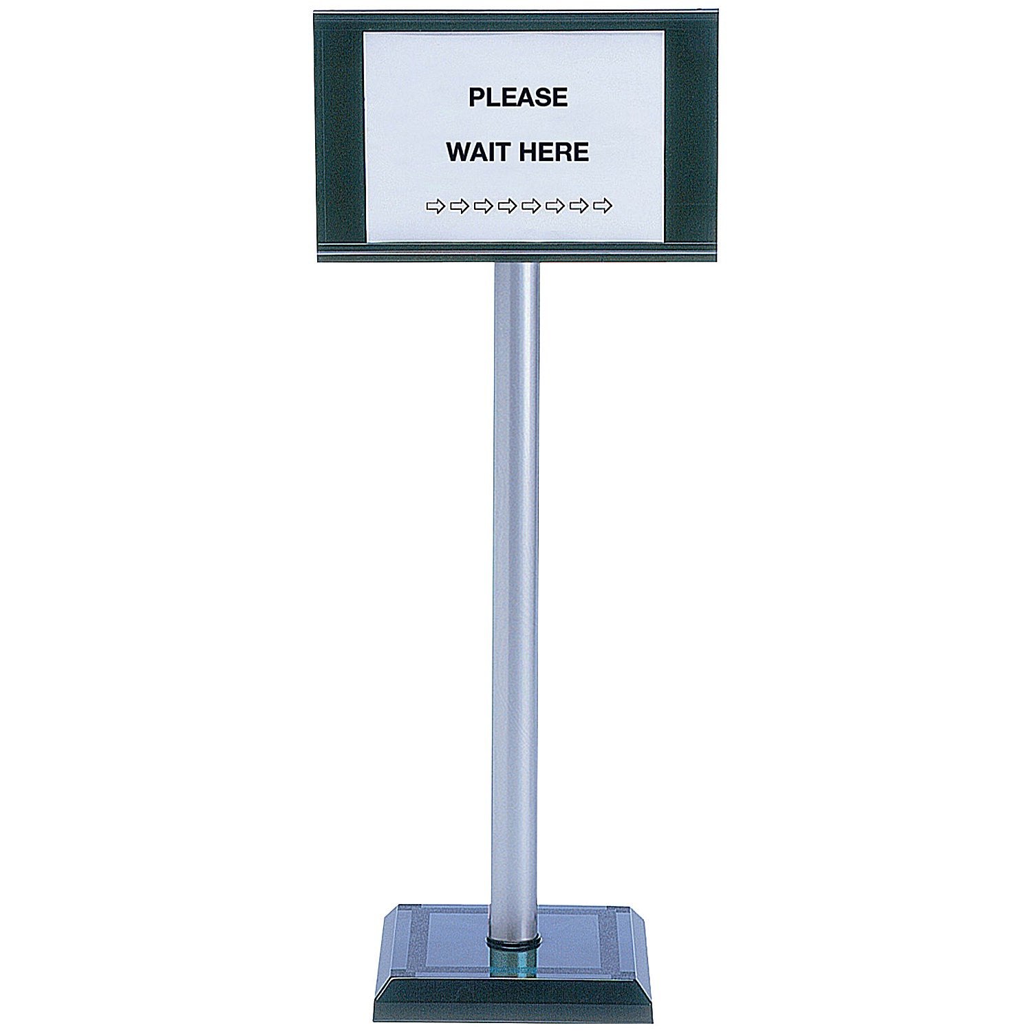 PVC Post Floor Standing Sign Holder, A4, 110cm, Silver