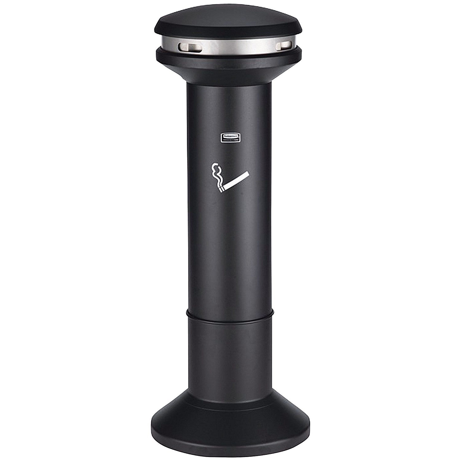 High Capacity Smoking Ash Stand, 25.4 Litres, Silver and Black
