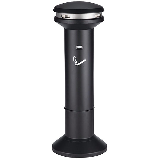 High Capacity Smoking Ash Stand, 25.4 Litres, Silver and Black