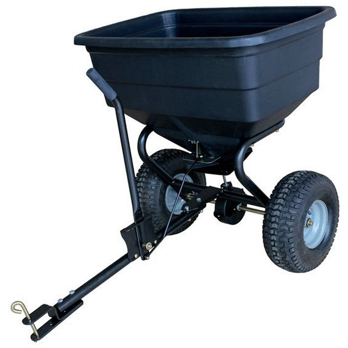 Towable Broadcast Salt Spreader, 90kg/80 Litre, Black Easy2Order : SBY53197