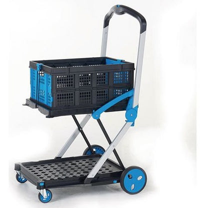 Large Folding Trolley with Folding Box Black/Blue 415149
