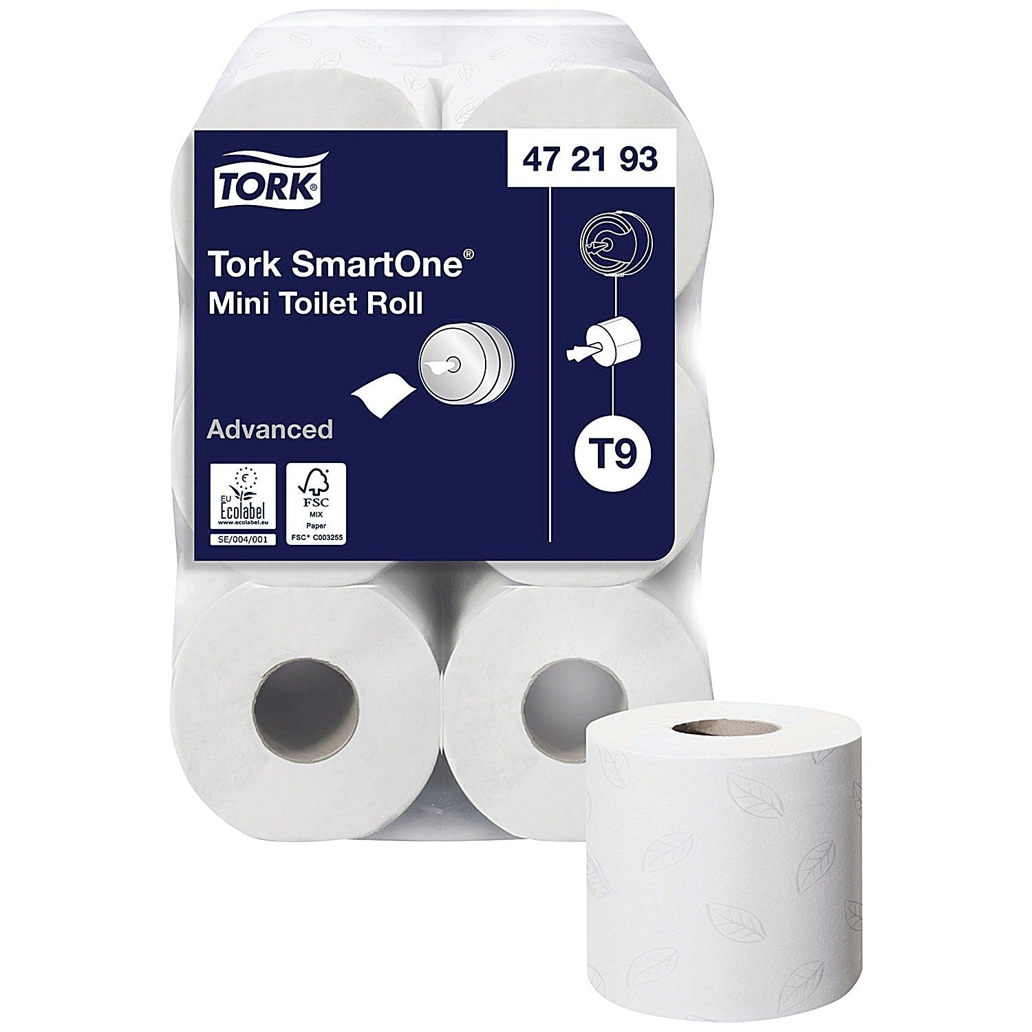 Tork SmartOne Mini Toilet Roll, 2-Ply, 620 Sheets per Roll, Pack of 12 Easy2Order : SCA05413