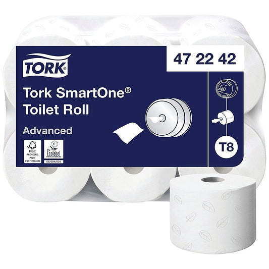 Tork SmartOne Toilet Roll, 2-Ply, White, 6 Rolls of 1150 Sheets Easy2Order : SCA05853