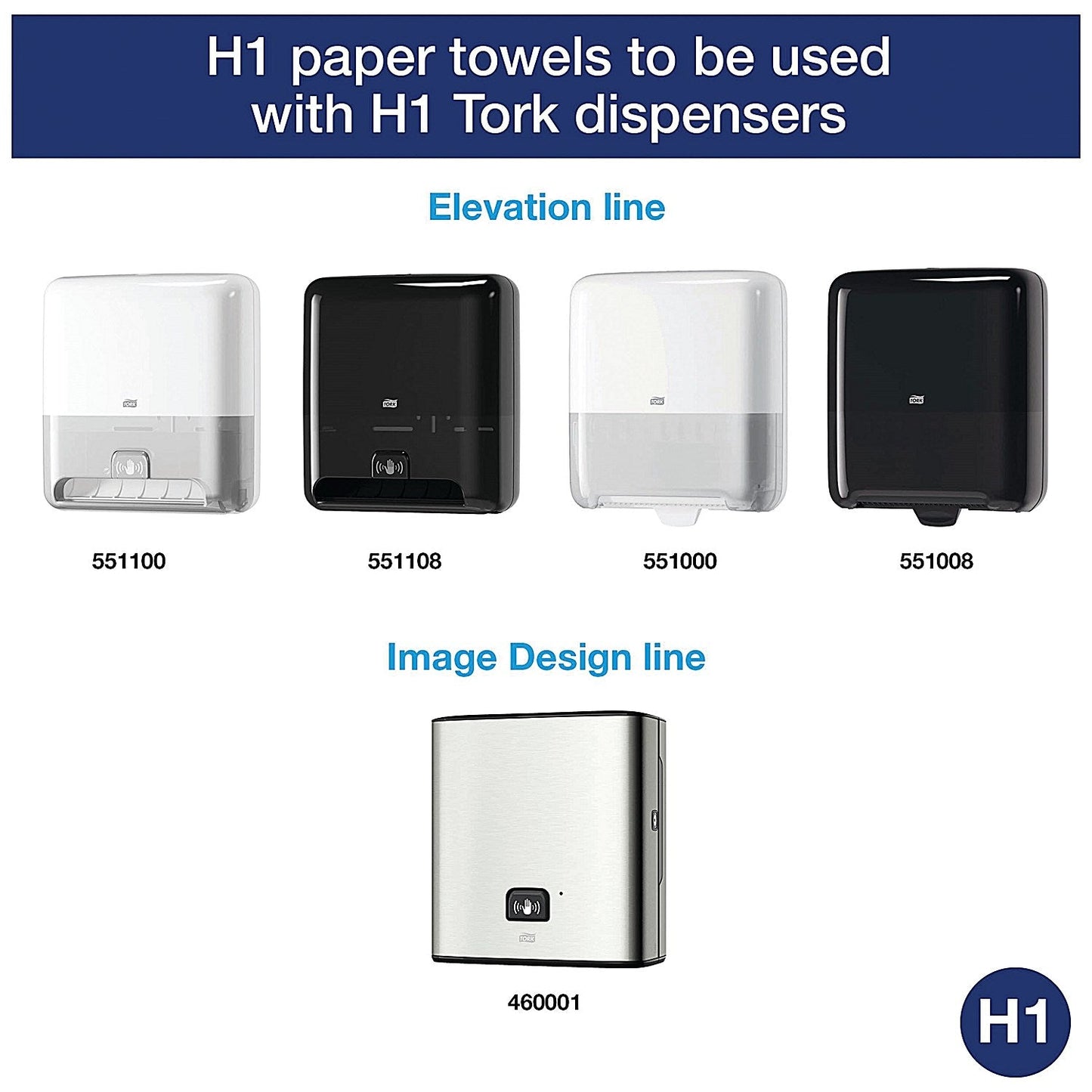 Tork H1 Matic 2-Ply Hand Towel Roll, Blue, 150m, Pack of 6