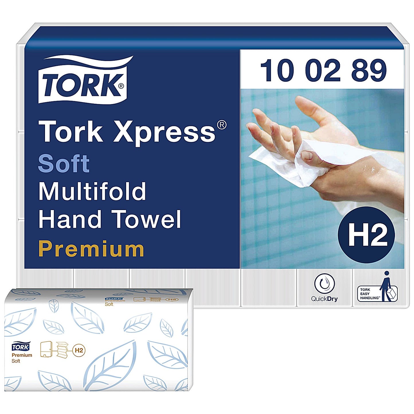 Tork H2 Xpress 2-Ply Multifold Hand Towels, White, Pack of 3150