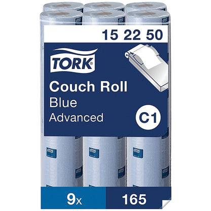 Tork C1 2-Ply Couch Roll, 54m, Blue, Pack of 9