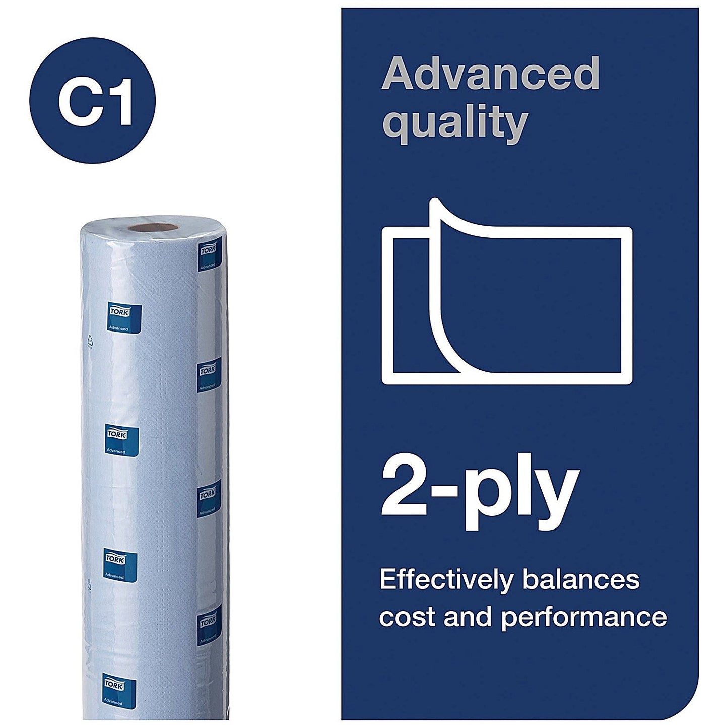 Tork C1 2-Ply Couch Roll, 54m, Blue, Pack of 9 Easy2Order : SCA23032