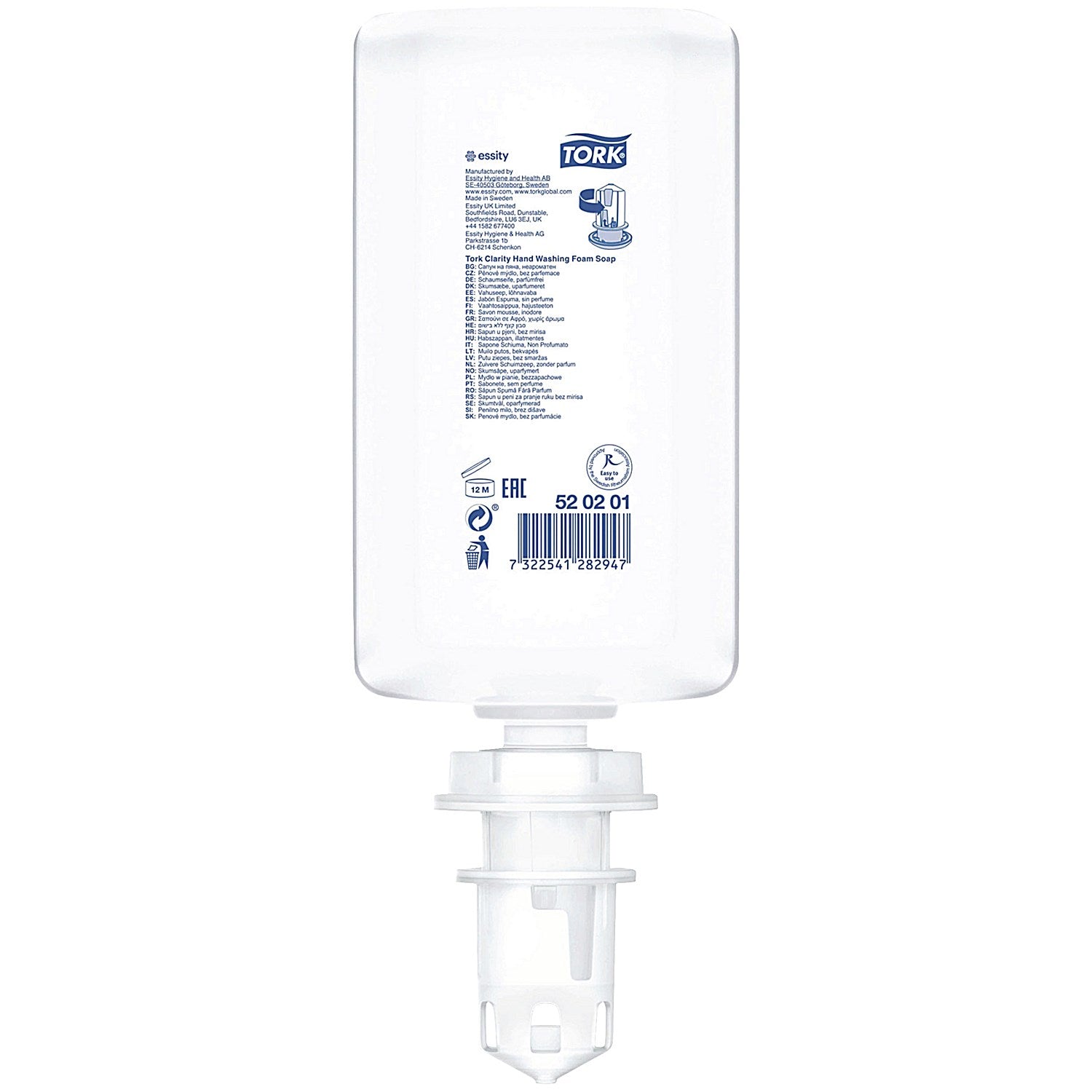 Tork S4 Clarity Foam Hand Wash Cartridge, 1 Litre, Pack of 6
