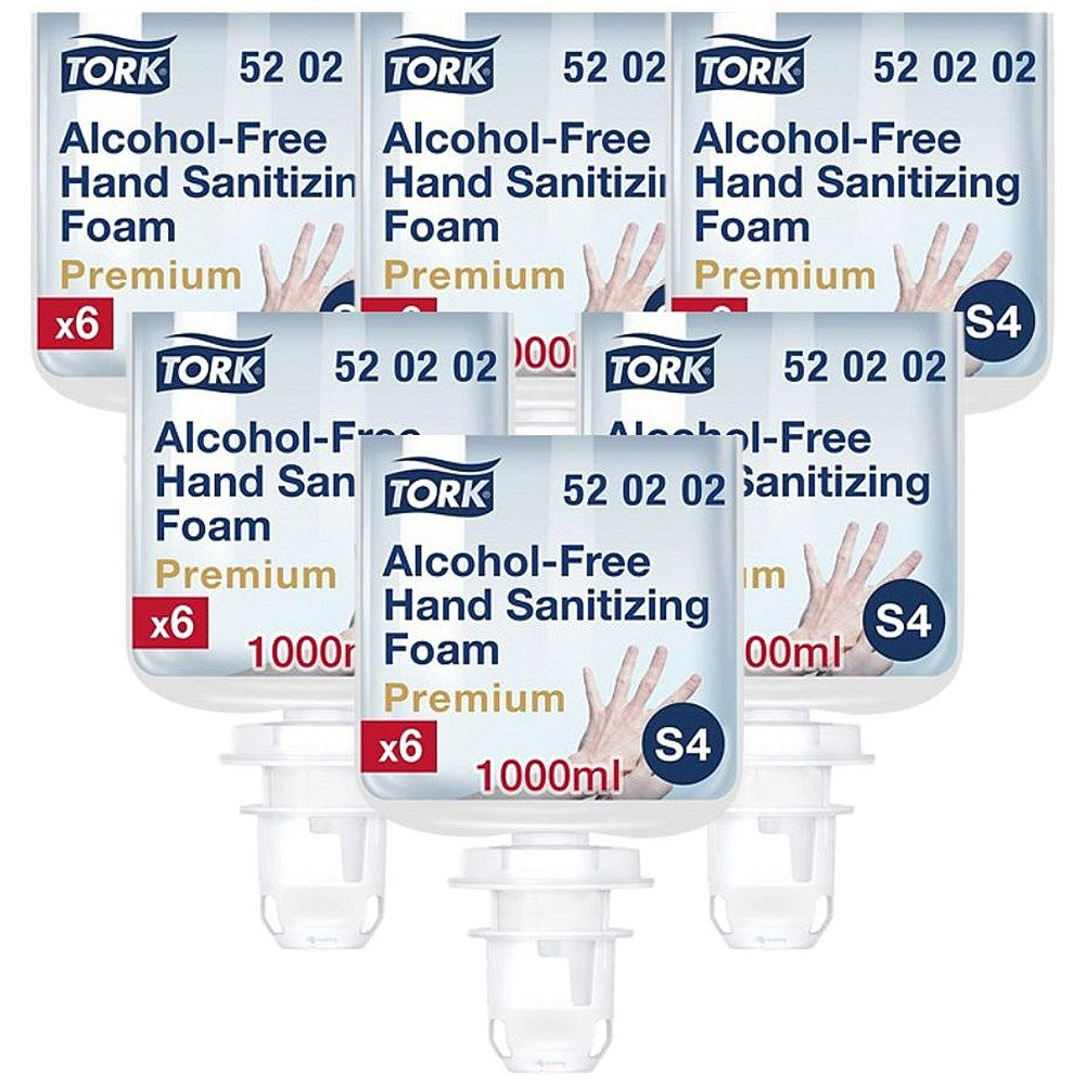 Tork A4 Alcohol-Free Foam Sanitiser, 1 Litre, Pack of 6