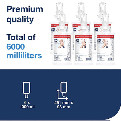 Tork A4 Alcohol-Free Foam Sanitiser, 1 Litre, Pack of 6