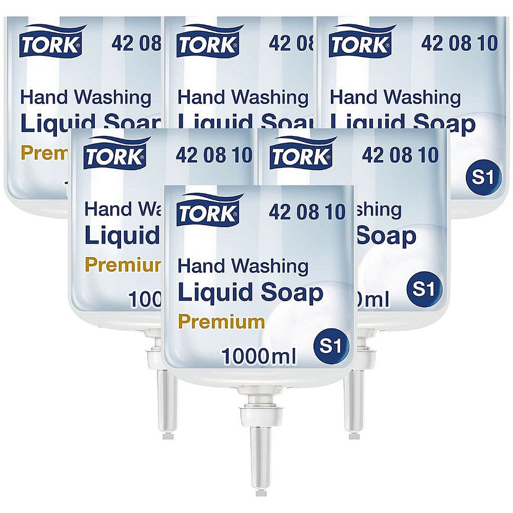 Tork S1 Liquid Hand Wash Cartridge, 1 Litre, Pack of 6