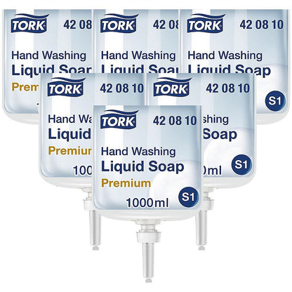 Tork S1 Liquid Hand Wash Cartridge, 1 Litre, Pack of 6