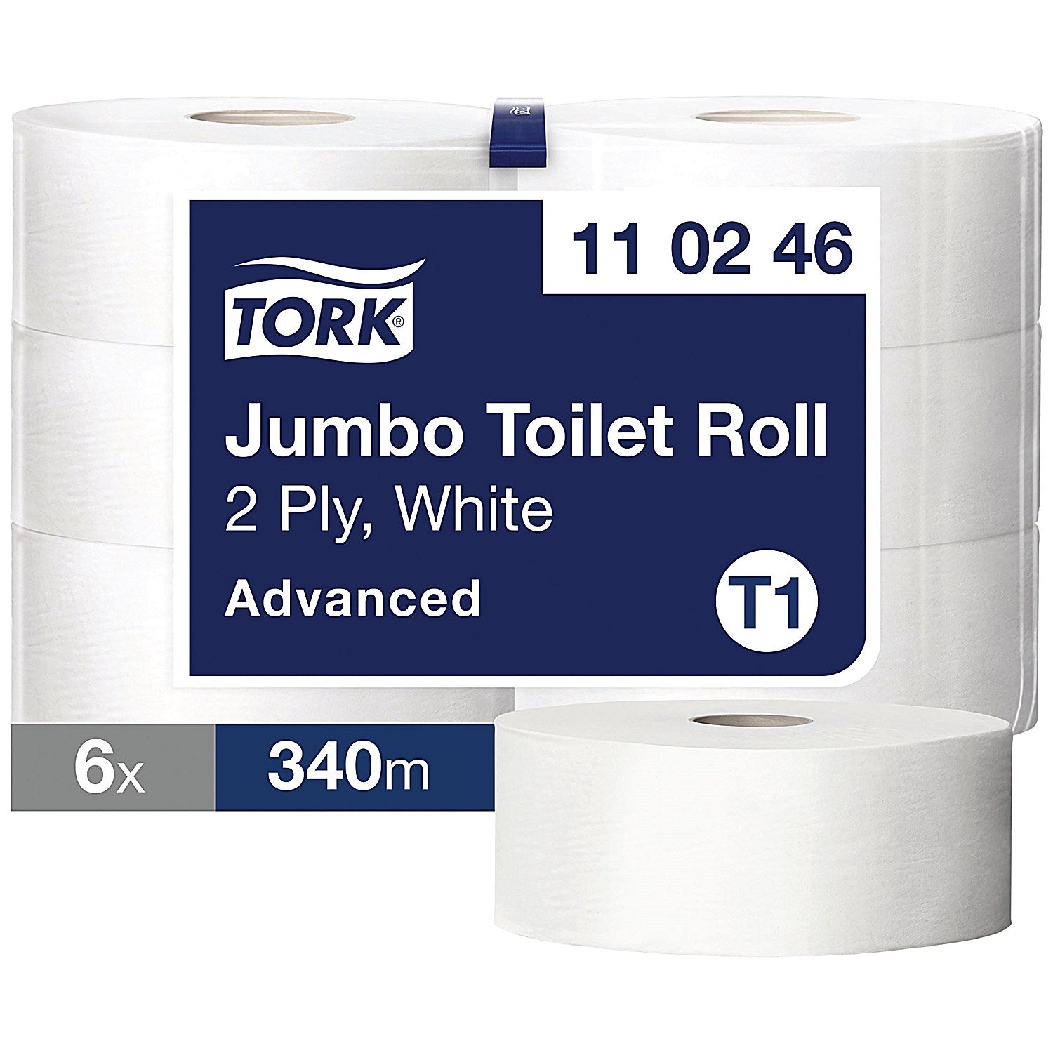 Tork T1 Jumbo Toilet Roll, 2-Ply, 1700 Sheets, Pack of 6 Easy2Order : SCA52702