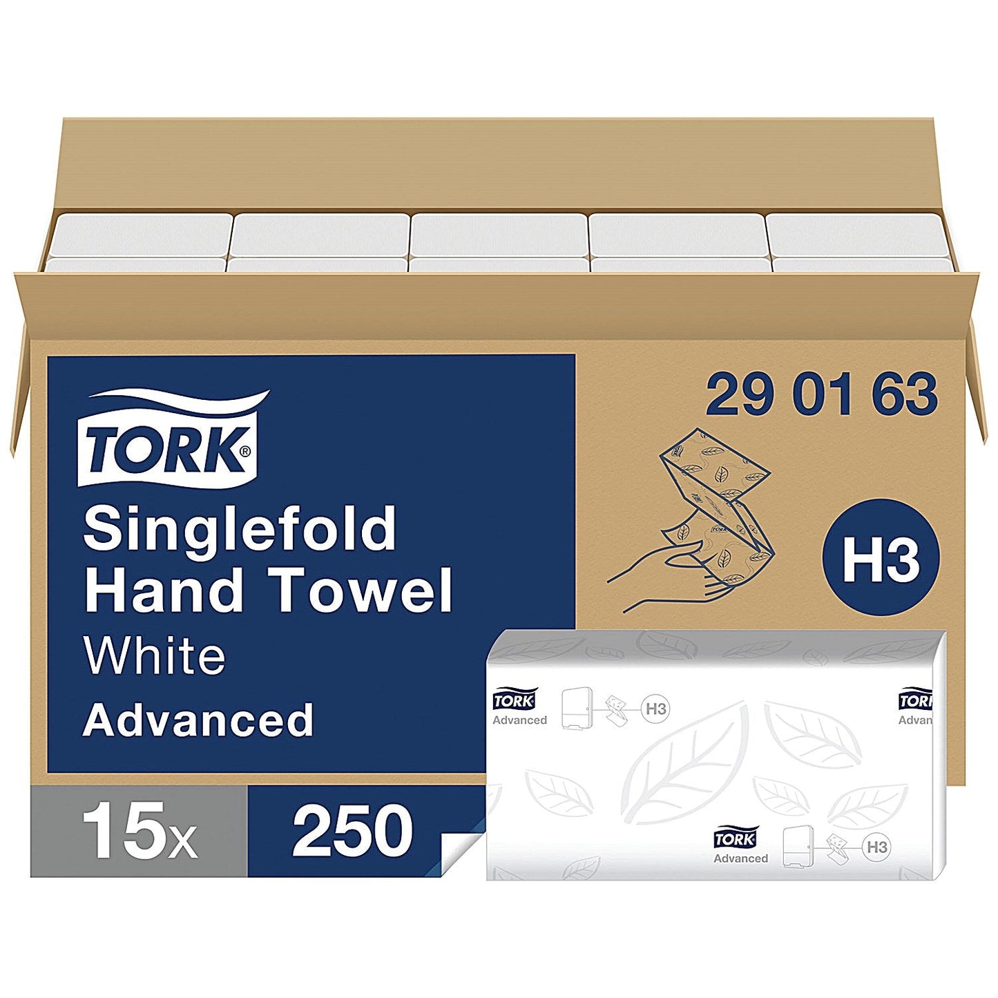 Tork H3 2-Ply C-Fold Hand Towel, White, Pack of 3750 Easy2Order : SCA54266