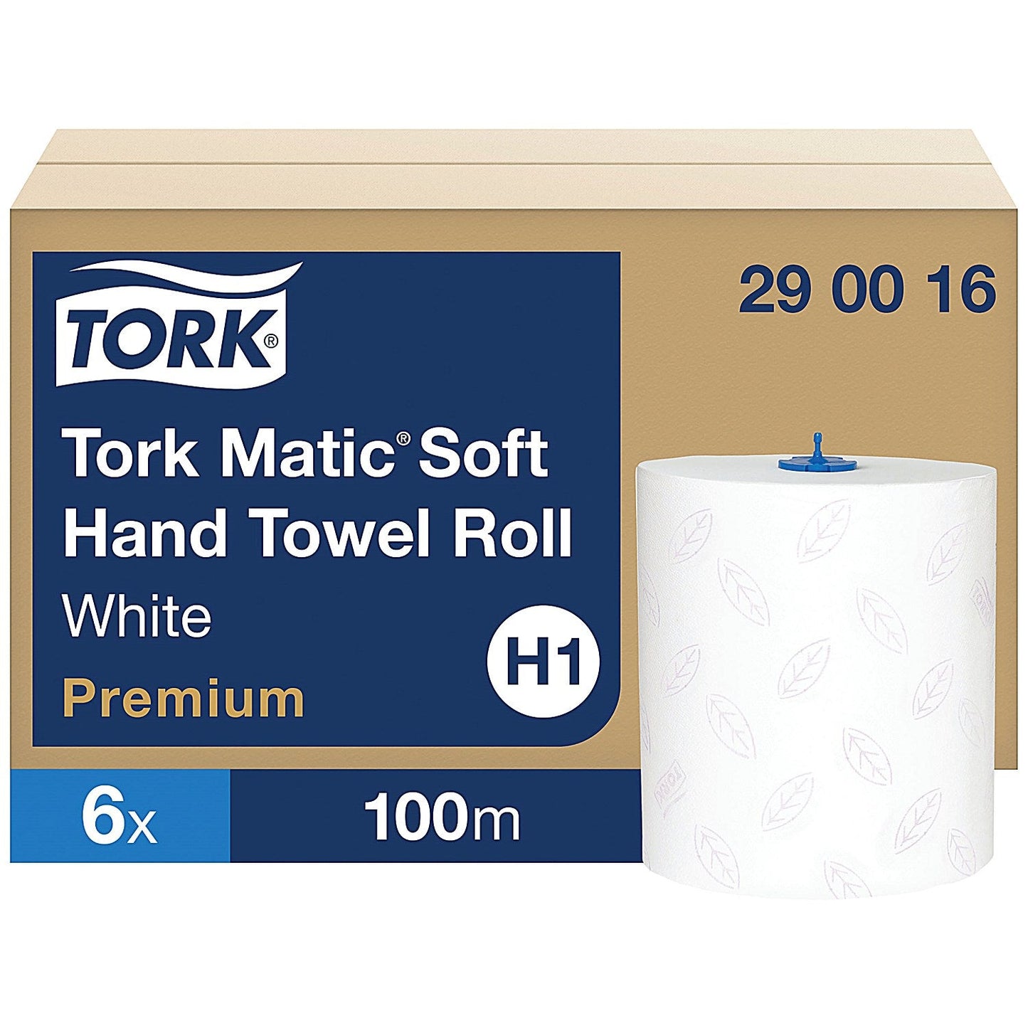 Tork H1 Matic 2-Ply Matic Hand Towel Roll, 100m, White, Pack of 6