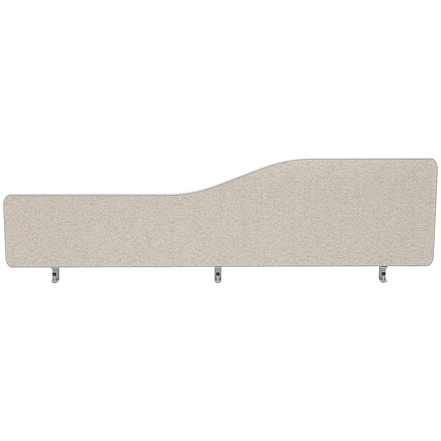 Impulse Plus Wave Desk Screen, 1600x300mm, Light Grey
