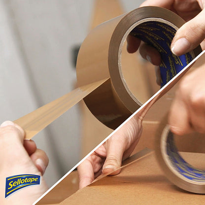 Sellotape Brown Parcel Tape, 48mmx50m, Pack of 8