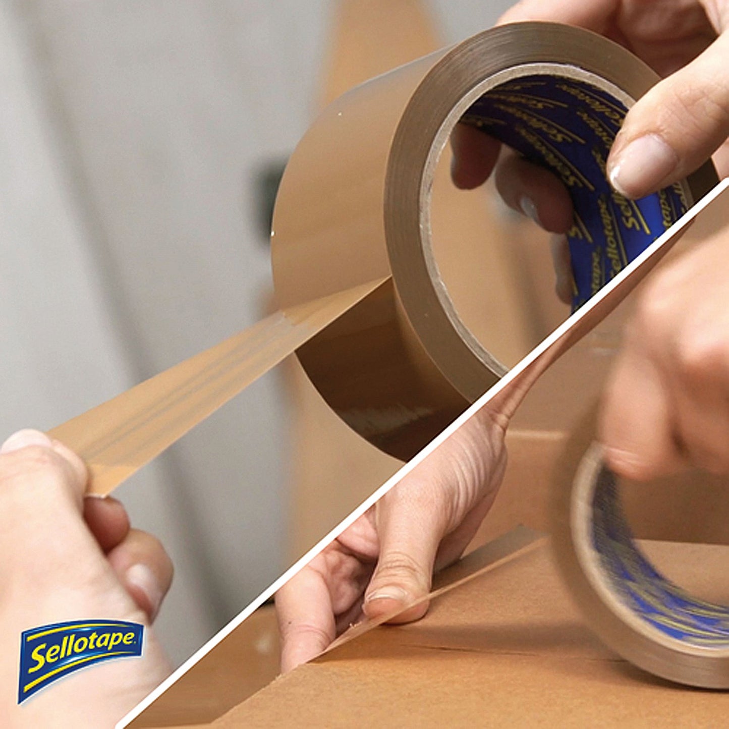 Sellotape Brown Parcel Tape, 48mmx50m, Brown, Pack of 3