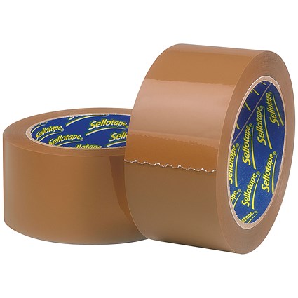 Sellotape Superseal Case Sealing Tape, Polypropylene, 50mmx66m, Buff, Pack of 6