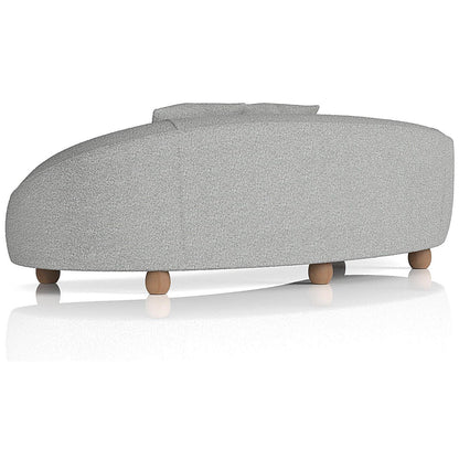Mimi 3 Seater Curved Sofa, Grey Boucle Fabric