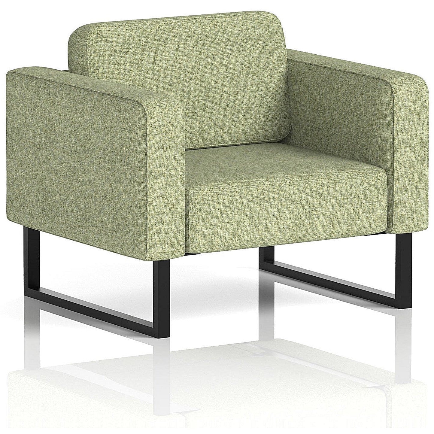Brixworth Armchair, With Black Legs, In Rivet Fabric, Burnish