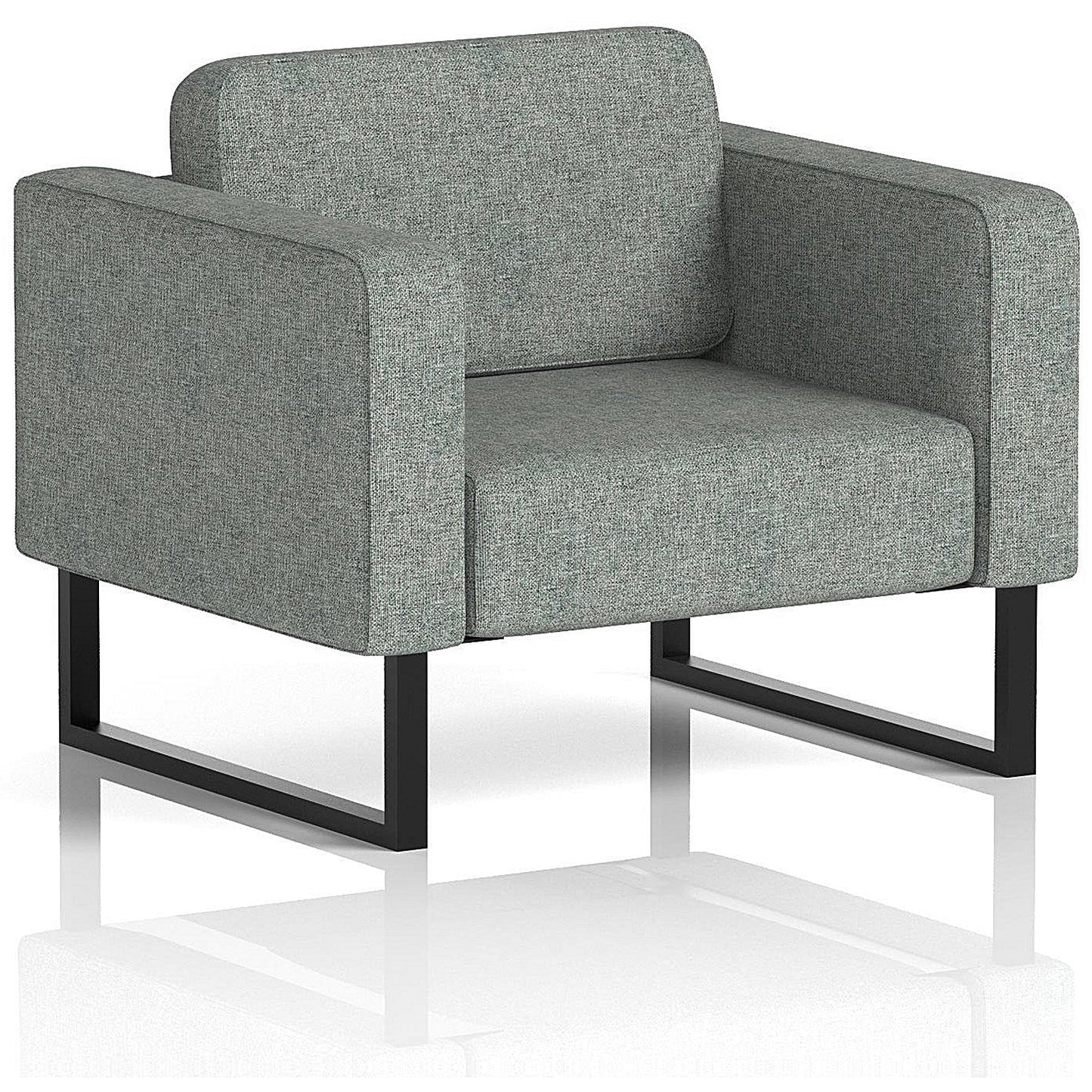 Brixworth Armchair, With Black Legs, In Rivet Fabric, Prime