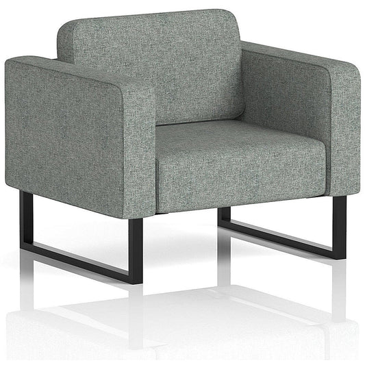 Brixworth Armchair, With Black Legs, In Rivet Fabric, Prime