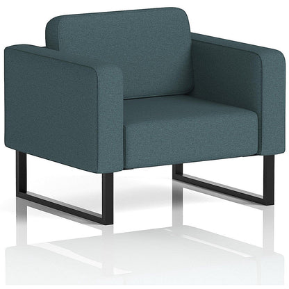 Brixworth Armchair, With Black Legs, In X2 Fabric, Polygon