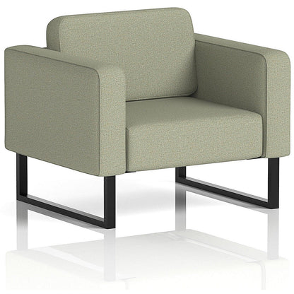Brixworth Armchair, With Black Legs, In Main Line Flax Fabric, Newbury