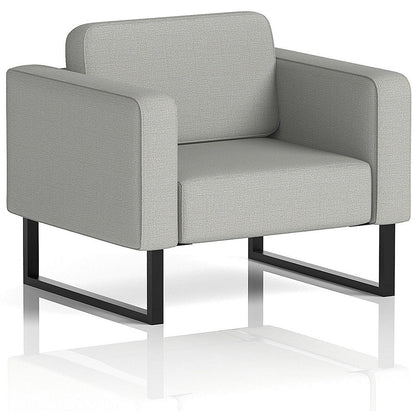 Brixworth Armchair, With Black Legs, In Sumi Fabric, Tokyo