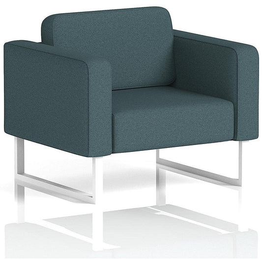 Brixworth Armchair, With White Legs, In X2 Fabric, Polygon