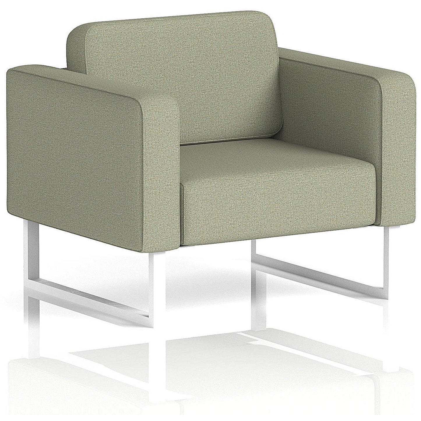 Brixworth Armchair, With White Legs, In Main Line Flax Fabric, Newbury
