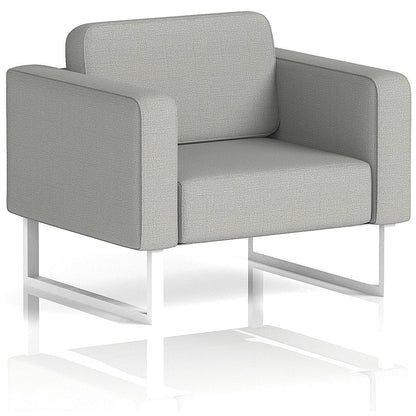 Brixworth Armchair, With White Legs, In Sumi Fabric, Tokyo