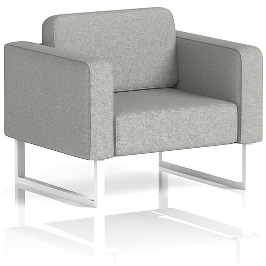 Brixworth Armchair, With White Legs, In Sumi Fabric, Tokyo