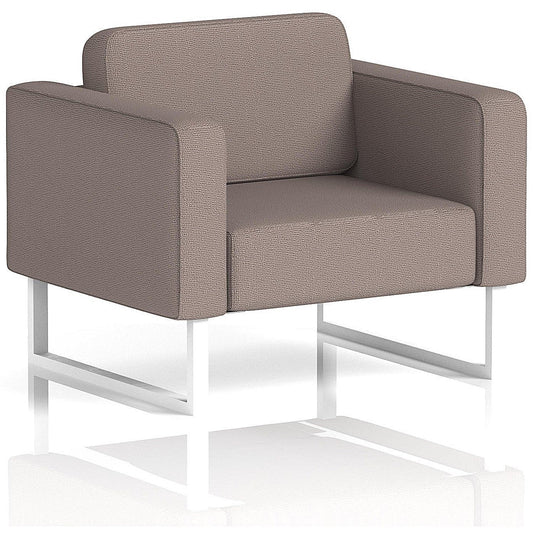 Brixworth Armchair, With White Legs, In Yoredale Fabric, Settle