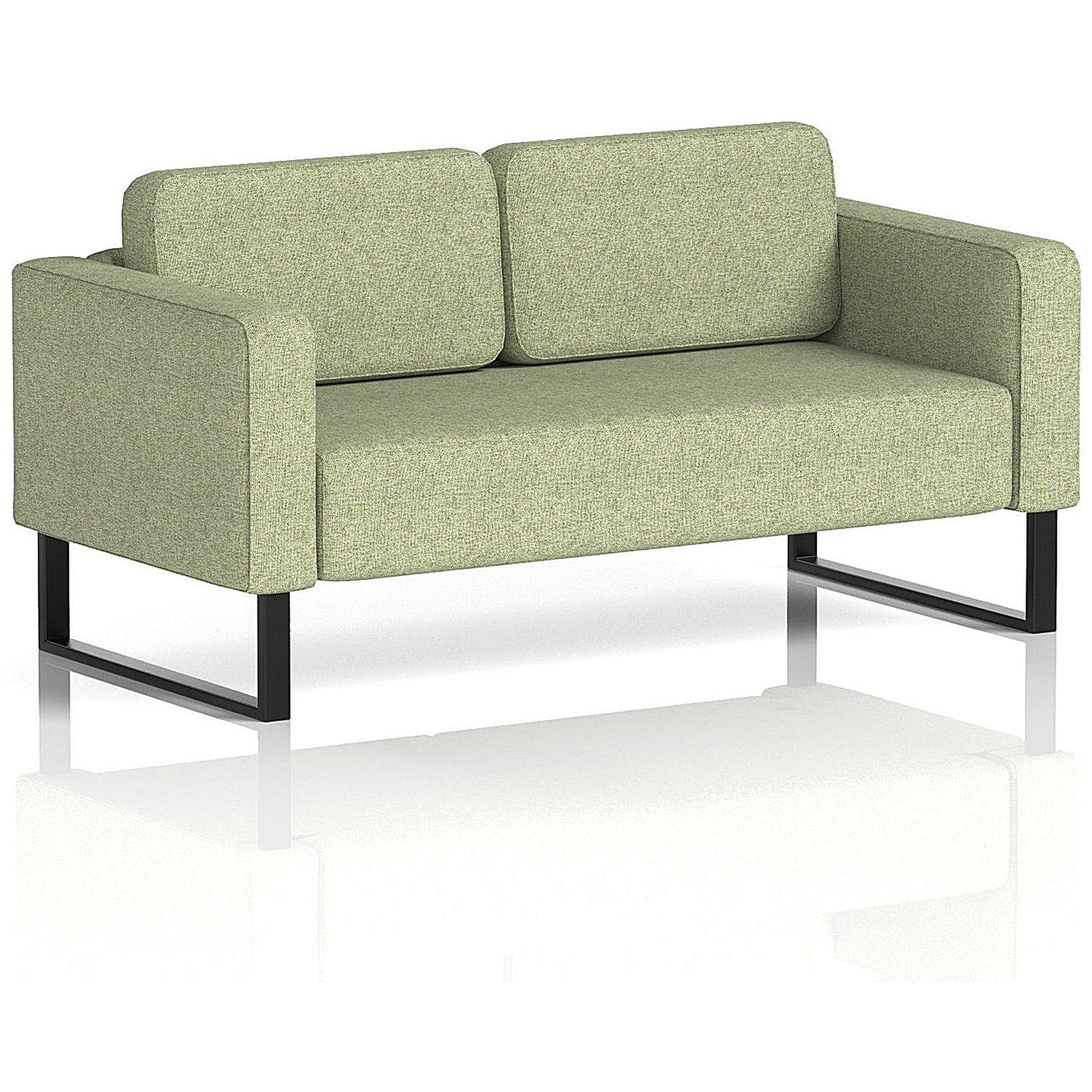 Brixworth 2 Seater Sofa, With Black Legs, In Rivet Fabric, Burnish