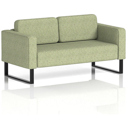 Brixworth 2 Seater Sofa, With Black Legs, In Rivet Fabric, Burnish