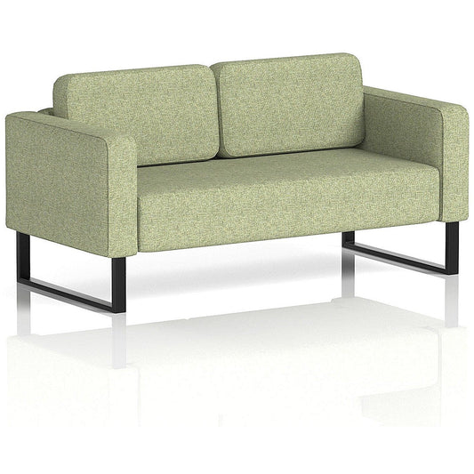 Brixworth 2 Seater Sofa, With Black Legs, In Rivet Fabric, Burnish