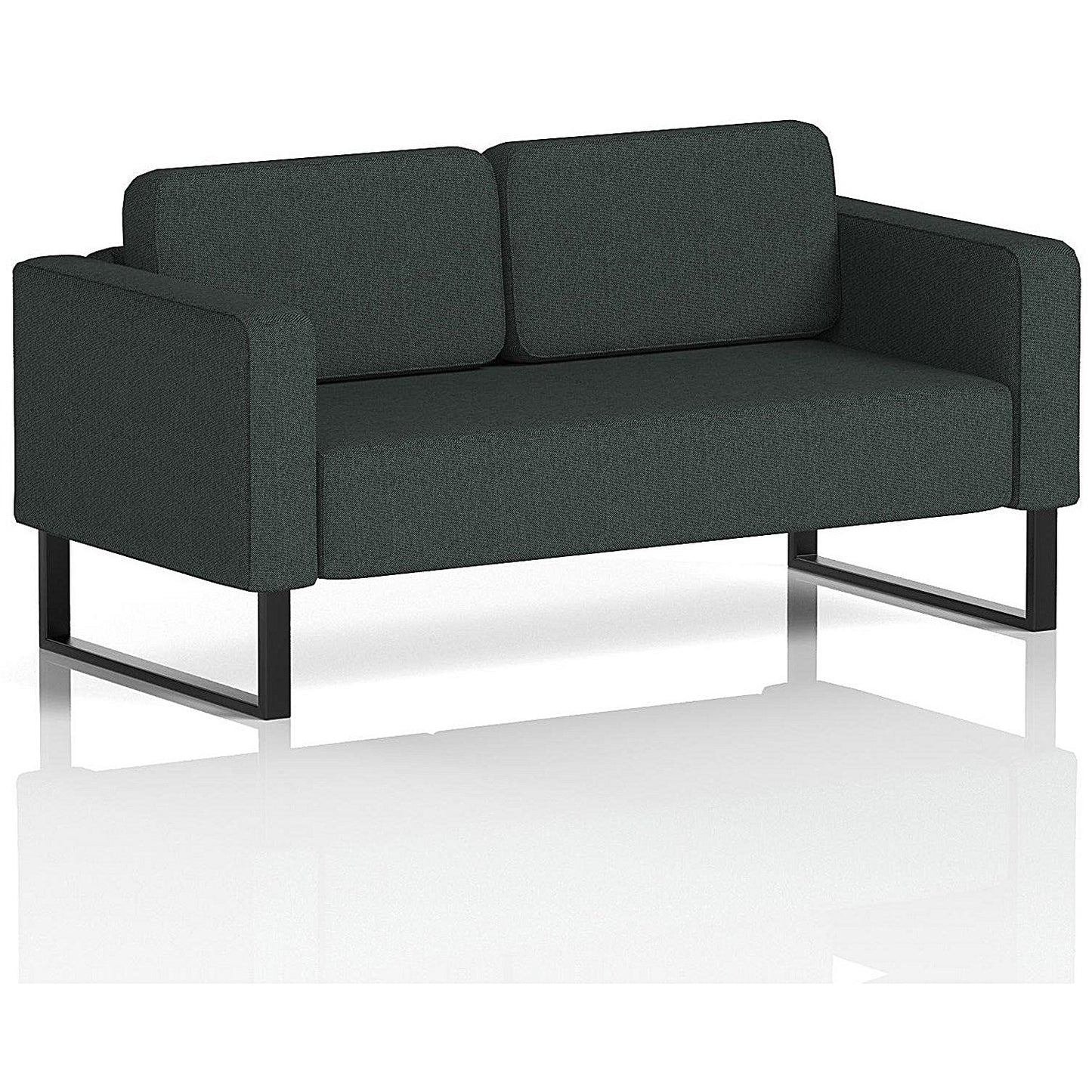Brixworth 2 Seater Sofa, With Black Legs, In Rivet Fabric, Charcoal
