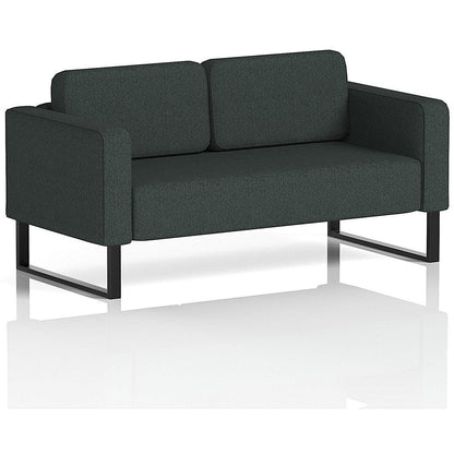 Brixworth 2 Seater Sofa, With Black Legs, In Rivet Fabric, Charcoal