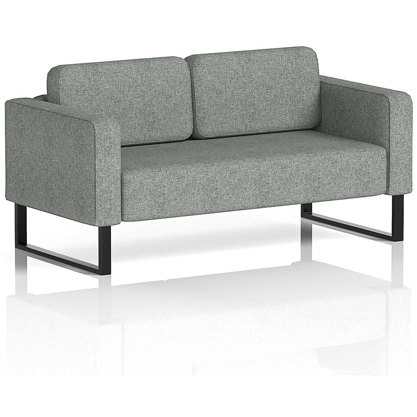 Brixworth 2 Seater Sofa, With Black Legs, In Rivet Fabric, Prime