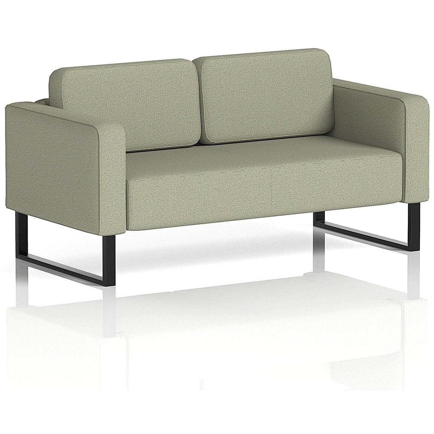 Brixworth 2 Seater Sofa, With Black Legs, In Main Line Flax Fabric, Newbury