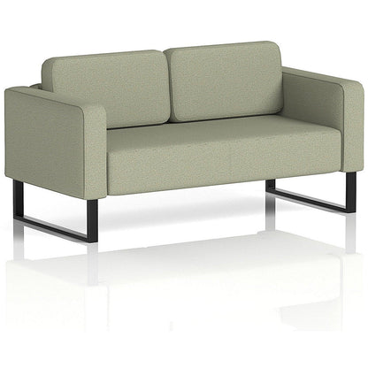 Brixworth 2 Seater Sofa, With Black Legs, In Main Line Flax Fabric, Newbury