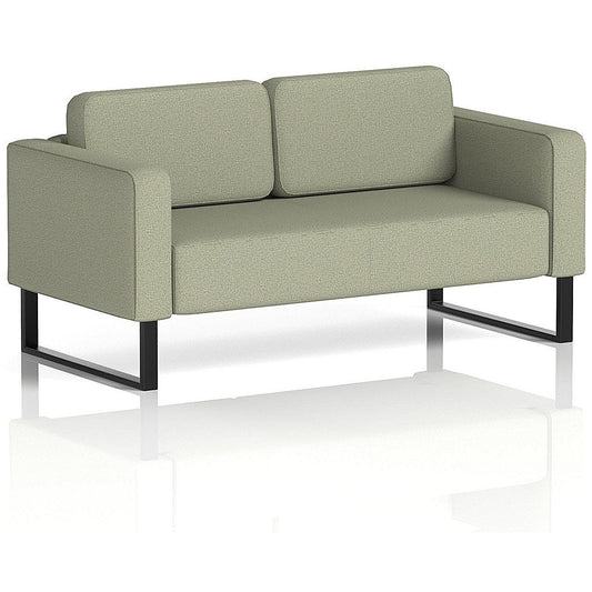 Brixworth 2 Seater Sofa, With Black Legs, In Main Line Flax Fabric, Newbury