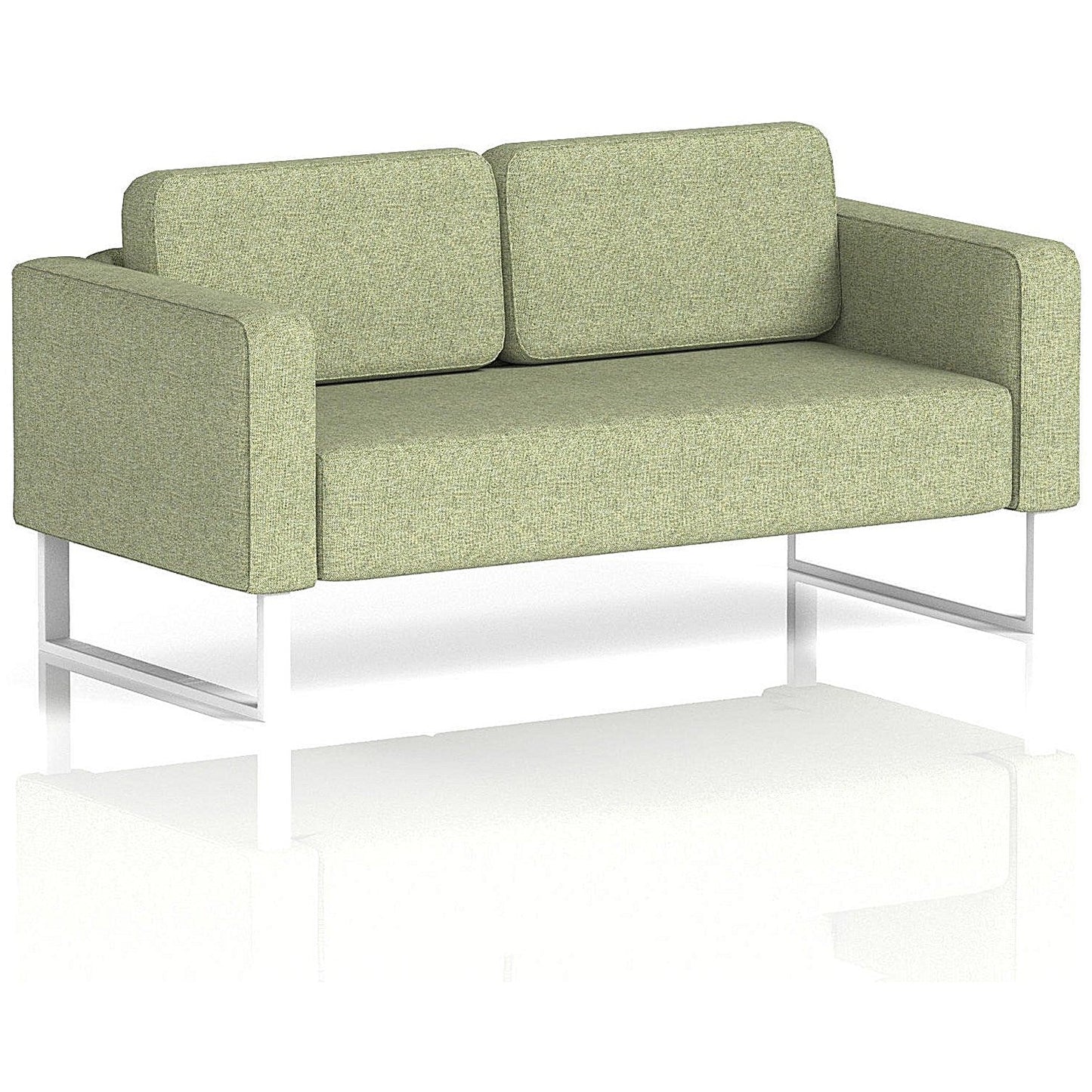Brixworth 2 Seater Sofa, With White Legs, In Rivet Fabric, Burnish