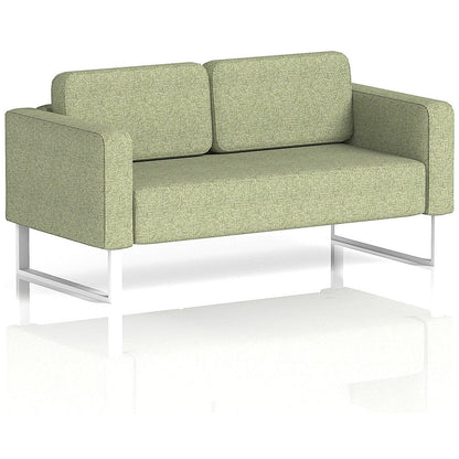 Brixworth 2 Seater Sofa, With White Legs, In Rivet Fabric, Burnish