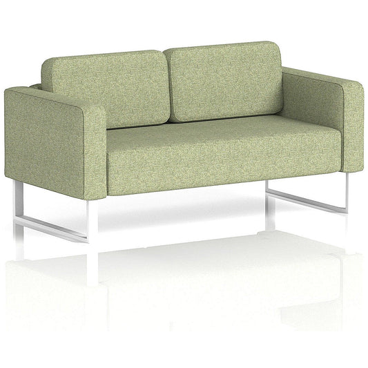 Brixworth 2 Seater Sofa, With White Legs, In Rivet Fabric, Burnish