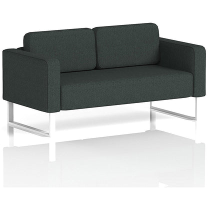 Brixworth 2 Seater Sofa, With White Legs, In Rivet Fabric, Charcoal